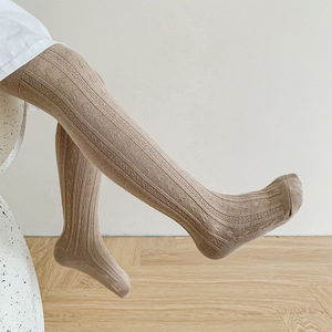 Enfants solide coton collants anti-boulochage printemps automne filles leggings coton peigné chanvre chaussettes bébé leggings - Product Image 5