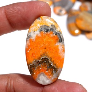 Natural Bumble Bee Jasper Gemstone Cabochon Yellow Orange Black Loose <b>Stone</b> Wholesale for Jewelry Making Wholesale - Product Image 1