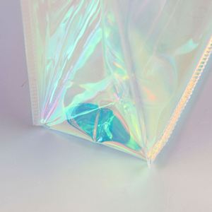 Tote Shopping Bags Transparent Custom Logo Wholesale Fashion Waterproof Holographic Laser PVC Clothing Packaging Screen <b>Printing</b> - Product Image 3