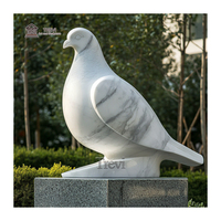 Ornement de jardin Statue d'oiseau en pierre Sculpture de colombe en marbre Fabricant