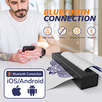 Mesin Printer Termal untuk Stencil Tato, Printer Nirkabel Bertenaga Baterai, Mesin Fotokopi Termal Tato, Printer Transfer