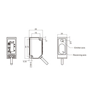 Capteur de déplacement analogique RS485 AKUSENSE MLD25-50PV PNP, plage 35-65 mm, réponse rapide 30 µm, laser rouge 655 nm, triangulation, IP67