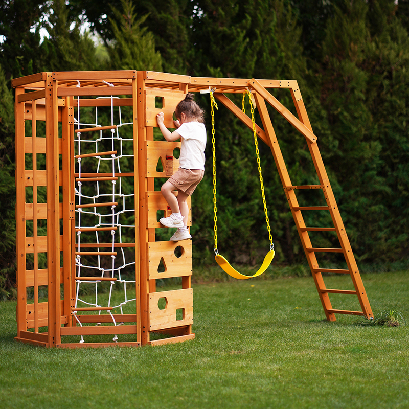 Indoor Outdoor Wooden Toy Swing Set