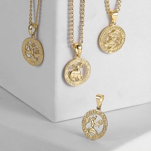 12 costellazione Zodiacale Pendente Della <span class=keywords><strong>Collana</strong></span> Per Le Donne Degli Uomini 585 <span class=keywords><strong>Maschile</strong></span> <span class=keywords><strong>Oro</strong></span> Rosa Dei Monili di Modo Regali Di Compleanno - Product Image 4
