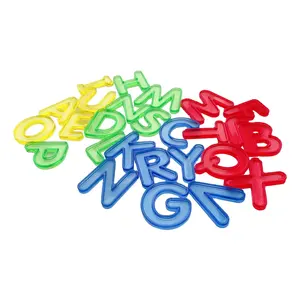 Puzzle text game toys, plastic semi transparent multi-color ABC education learning 26 letters
