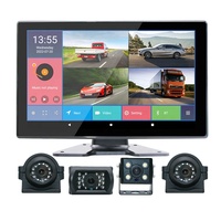 Caméra 4ch de 10.1 pouces 360 Dashcam avec Gps caméra de voiture Dvr caméra de tableau de bord 3d panoramique système de caméra de vue d'oiseau avec BSD DMS FM BT Wifi