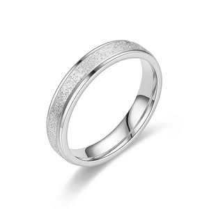 Anillos de Pareja Unisex de Acero Inoxidable con Microincrustaciones de Circonita, <span class=keywords><strong>Banda</strong></span> Simple Lisa, Estilo Hip-hop, Moda en Venta - Product Image 3