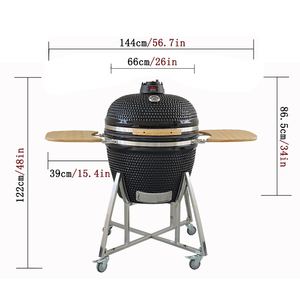 <span class=keywords><strong>Barbecue</strong></span> coréen au charbon de bois Kimstone Kamado 26 pouces en céramique <span class=keywords><strong>vert</strong></span>, couleurs personnalisables, pour extérieur - Product Image 3