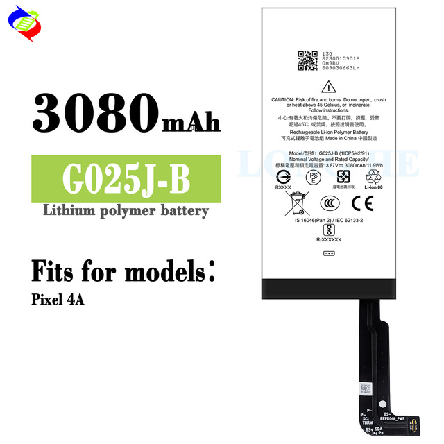 G025j-b G025j-b Rechargeable Li-ion Polymer Battery G025J-B for Google Pixel 4A Pixel4A Phone Batteries 3.87V 3080mAh