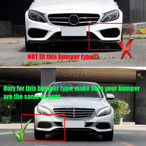 3Piece <b>Car</b> Front Bumper Splitter Lip <b>Diffuser</b> Guard Body Kit Spoiler <b>for</b> Mercedes <b>for</b> Benz C-Class W205 C250 C300 C350 2015-2018 - Product Image 2