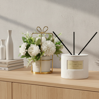 Diffuseur de parfum en céramique sans plomb de luxe 12 oz, pot vide pour diffuseur à bâtonnets, récipient d'arôme personnalisable en couleur et design