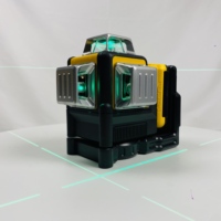 12V Rechargeable 360 °   Niveau laser à faisceau vert, couverture sur 3 côtés avec étui rigide