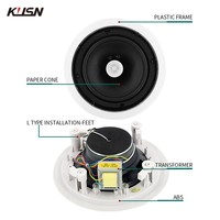 Haut-parleurs de plafond alimentés à angle réglable de 8 pouces 40W 100V Ultra-mince dans le système de son de Pa de haut-parleur alimenté par plafond pour l'amplificateur