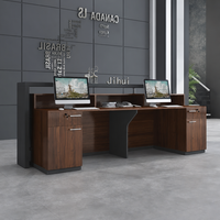 Bureau de réception rectangulaire moderne et simple avec trous de câblage pour bureau, hôtel, service, bar, mobilier commercial