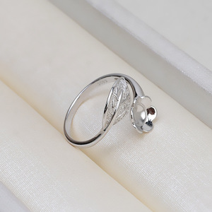 แหวนเงินแท้ S925 แบบเปิด ไม่มีรู สำหรับผู้หญิง ลายใบไม้ ปรับขนาดได้ แหวนเปล่าสำหรับ DIY  26 ชิ้น อุปกรณ์ทำเครื่องประดับ - Product Image 4