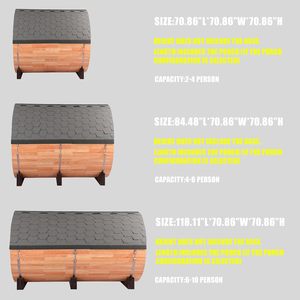 Sauna <span class=keywords><strong>a</strong></span> Botte in Legno Massello Personalizzabile per Esterni con Veranda, <span class=keywords><strong>Stufa</strong></span> <span class=keywords><strong>a</strong></span> <span class=keywords><strong>Legna</strong></span> o Elettrica, Kit Fai-da-te per 4-8 Persone - Product Image 2