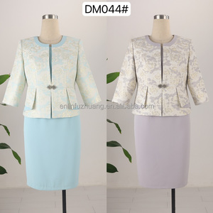 Traje Formal Azul Claro con Diseño de Cintura Empalmada, Tallas Grandes, Ropa de Mujer, Traje para Iglesia, Vestido de Negocios, Atuendo de Oficina - Product Image 3