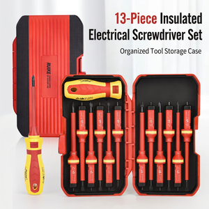 Multi-Bit Insulated <b>Screwdriver</b> Set Cross Flat Head Industrial Grade Matte Finish Plastic Handle Anti-Slip Texture 20-40 Pcs - Product Image 3