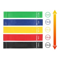 JInke JK-RB25 Juego de Bandas de Resistencia de Silicona de 5 Niveles, 10-40 LBS, Bandas de Ejercicio para Entrenamiento de Fuerza, Gimnasio, Fitness