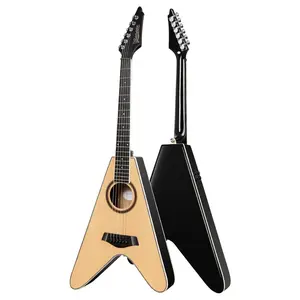 China OEM Bullfighter D-32K New Design Flying V shape 32 inch All solid Acoustic Guitar with Double-U3 EQ