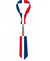 Cravate patriotique avec drapeau réplique de la République Dominicaine, idéale pour le quotidien, les événements formels ou les fêtes, un cadeau parfait pour papa, grand-père ou mari