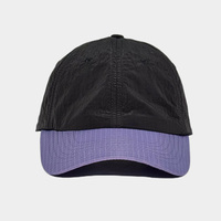 Gorro de senderismo ligero impermeable con estampado personalizado, gorro de nailon de poliéster no estructurado de colores contrastantes, gorro para correr de 6 paneles
