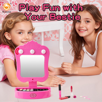 Casing Cermin Rias Anak Lampu LED, Promo! Perlengkapan Makeup Fashion Terbaru, Ramah Kulit, Kosmetik Non-Toksik, Set Mainan Rias