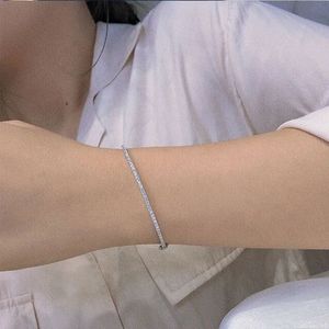 Xinfly Waterproof Women Jewelry 18K White Gold Luxury Classic 0.74ct Natural Diamond Simple Tennis <b>Bracelet</b> Fashion <b>Bangle</b> - Product Image 5