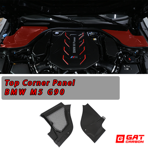 Para BMW G90 M5, cubierta de Bahía de motor delantera de fibra de carbono seca, paneles de esquina superior - Product Image 2