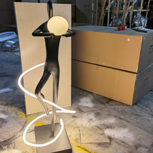 Escultura de arte humano lámpara de pie Hotel centro comercial danza diosa decoración puerta <span class=keywords><strong>duende</strong></span> estatua luces - Product Image 4