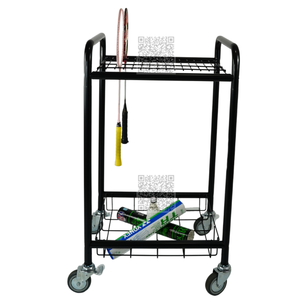 Chariot de stockage de raquette à cadre double couche de produits de tennis professionnels avec capacité supplémentaire pour les équipes sportives en Suède - Product Image 3
