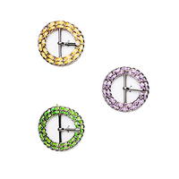 Boucles de ceinture et accessoires de chaussures pour femmes, style tendance, avec plaqué or/argent multicolore en acrylique