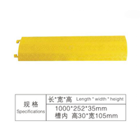 Ralentisseur de vitesse monobloc en plastique robuste Xinhong avec canal de 105 mm, 1000x252x35 mm, rampe antidérapante portable pour entrepôt en béton