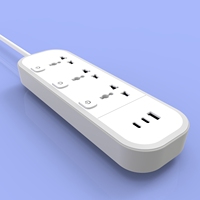 Nouvelle multiprise industrielle universelle bicolore avec 4 prises CA 110V et ports USB, compatible prises 3 broches EAU/Royaume-Uni