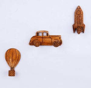 Custom Polished Wood Hot Air Balloon Baby Wooden Sign Arts for Nursery Room Wall Hanging Decoration