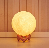 Lampe de nuit LED numérique 3D portable de 15 cm en forme de lune avec contrôle tactile, piles incluses et intensité réglable pour chambre à coucher
