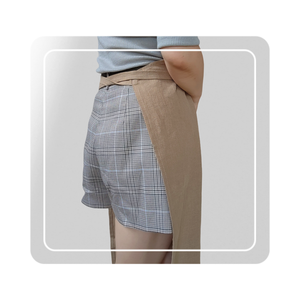 <span class=keywords><strong>Tablier</strong></span> de travail de cuisine en <span class=keywords><strong>lin</strong></span> <span class=keywords><strong>japonais</strong></span> kaki profond personnalisé pour hommes et femmes nouvelle ceinture de protection anti-salissure - Product Image 4