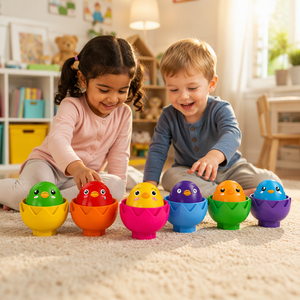 Juego de 6 Huevos de Colores para Clasificar por Forma y Color, Juguete Educativo, Regalo de Pascua para Niños Pequeños, Niños y Niñas en Edad Preescolar - Product Image 6