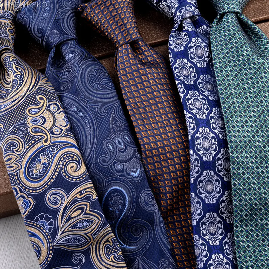 Corbatas florales de seda personalizadas para hombres, corbatas de poliéster, telas de Cachemira para cuello