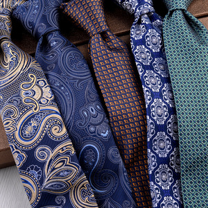 Cravates personnalisées en polyester à motifs floraux, tissus pour cravates, cravates à motifs Paisley pour hommes - Product Image 1