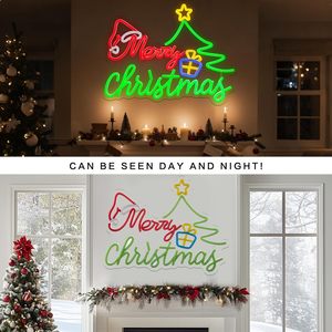 Panneau lumineux LED néon en forme de sapin de Noël avec variateur d'intensité, alimenté par USB, en acrylique, pour décoration de Noël à la maison, en magasin ou pour les fêtes - Product Image 3