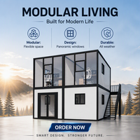 Casa Contenedor Modular Prefabricada de Dos Pisos y 20 Pies con Cocina Exterior, Terraza Amplia y Montaje Rápido - Villa Moderna