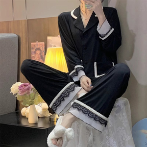 2023 Camisola Manga comprida Camisolas De Malha De Algodão Conjuntos De Pijamas De Malha Pijamas Mujer Pj Factory Set Piyama Meninas Pijamas - Product Image 4