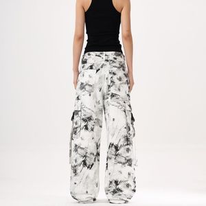 กางเกงขายาวมัดย้อมสำหรับผู้ชายกางเกงขากว้างทรงหลวมแบบอเมริกันย้อนยุค - Product Image 5