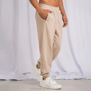 High Quality Cotton Fleece Solid Color Cuffed Casual Jogger Unisex Track Pant Custom Jogging Sports Gym Oversized Men Sweatpants