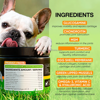 Friandises à mâcher pour chiens : Complément articulaire à la glucosamine, chondroïtine et MSM, saveur poulet, formulé par des vétérinaires pour la santé des animaux