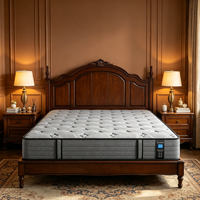 Matelas hybride à ressorts ensachés taille UK, fabrication OEM, avec ressorts individuels et soutien ciblé, matelas roulé sous vide à surface fermée