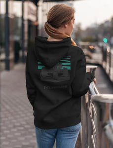 <span class=keywords><strong>Felpa</strong></span> con Cappuccio Unisex Nera e Bianca per Motorsport, Pullover Moderno da Corsa Automobilistica, Abbigliamento Streetwear per Uomini e Donne - Product Image 4