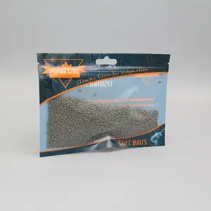 Plastic Bags Shipping Custom Printed Plastic Zipper Fish Feed Bolsas Fishing Bait Lure Packaging Bag With Euro Hole