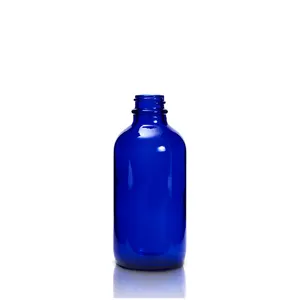 Advantrio Packaging 4oz Blue Boston Round Glass Bottles